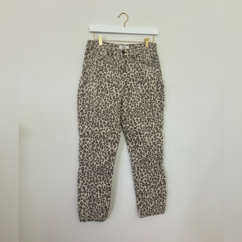 YMI Leopard Print Skinny Jeans - Black and Tan